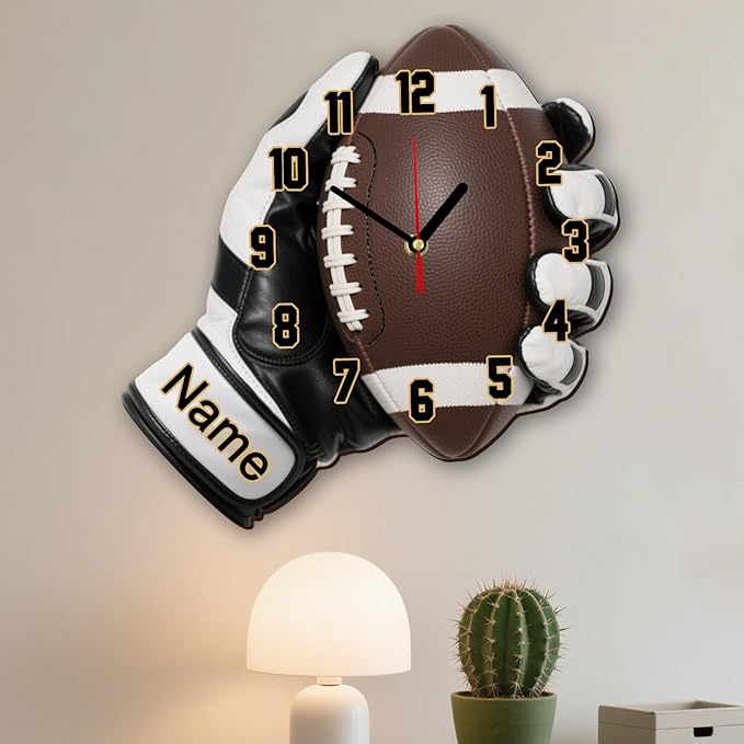 Personalized Clocks with Name Custom Basketball Wall Clock for Home Decoration Fathers Day Dad Gifts Birthday Christmas Creative Clock Customized Gift for Men Women Bedroom Living Room Decor