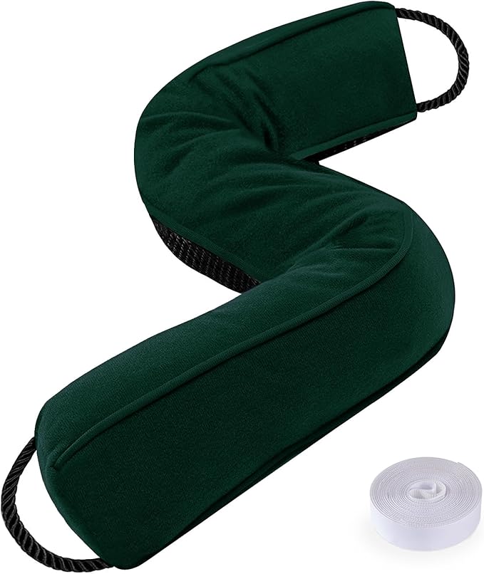 Sunolga 38 Inch Door Draft Stopper with Removable Cover for Gaps Up to 3 Inch, Machine Washable Noise and Air Blocker for Bottom of Door and Window, Dark Green