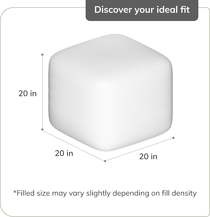 Anji Mountain 100% Handmade & Handcrafted Comfortable Home Décor Pouf Ottoman Footrest for Living Room, Bedroom, Nursery, Kidsroom, Patio Furniture - (20" x 20" x 20" - Croissant)