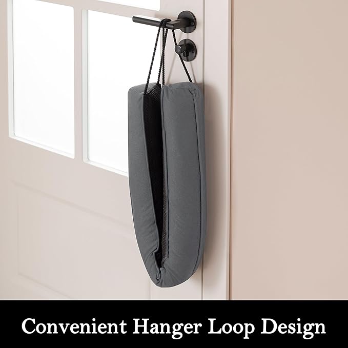 Sunolga 72" Door Draft Stopper Blocks Hot Cold Air with Removable Washable Cover for Gaps Up to 3", All-Season Noise and Wind Seal for The Bottom of Door, Grey