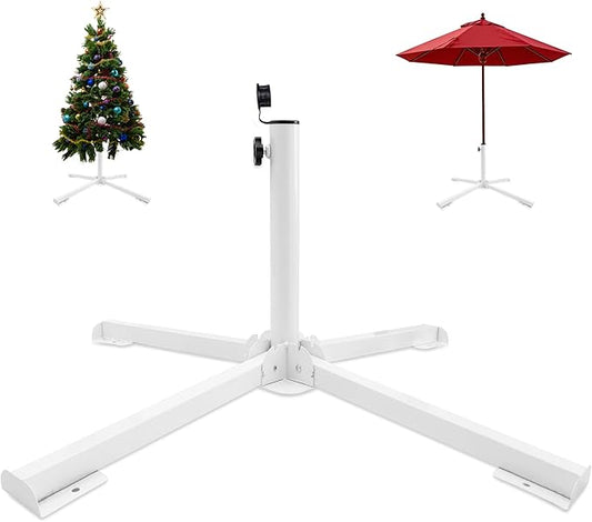 Umbrella Stand Fit 6 7 8 Feet Sunshade 1.0"-1.42" Inch Pole for 6 ft Parasol Portable Storage Beach Umbrella Stand Umbrella Base Holder,White