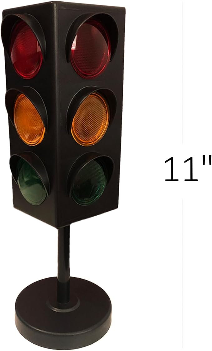 ArtCreativity Traffic Light Table Lamp for Kids, 1 PC, Bedside Lamp with Color Changing LEDs, Cool Nightlight for Girls and Boys, Decorative for Living Room, Bedroom, or Playroom, 11 Inches