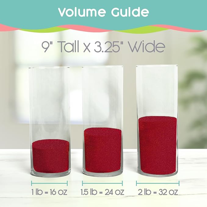 Cherry Unity Sand, 1 LB (16 oz), Colored Sand for Weddings, Vase Filler, Home Décor, Craft Sand, Aquarium Sand, and More