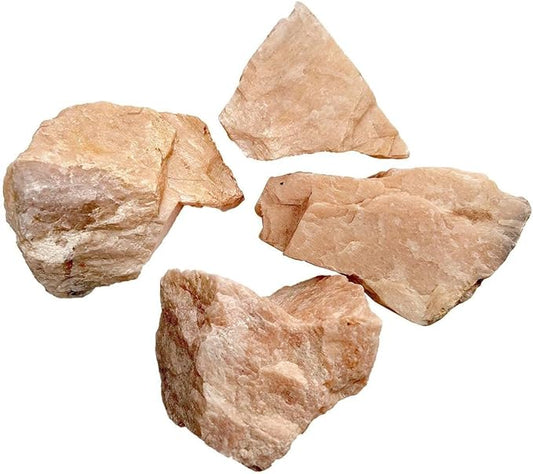 1 Lb Peach Moonstone Bulk Rough Raw Rock Natural Crystal Gem Stone for Cabbing, Tumbling, Lapidary, Polishing, Wire Wrapping, Fountain, Wicca, Reiki Healing, Mediation, Chakra Balancing, Yoga