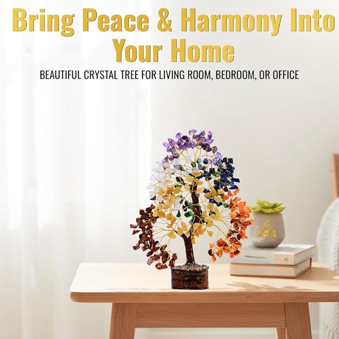 7 Chakra Crystal Tree of Life – Handmade Healing Crystals and Crystals and Healing Stones Money Tree for Home & Office Decor – Feng Shui Spiritual Gift for Women