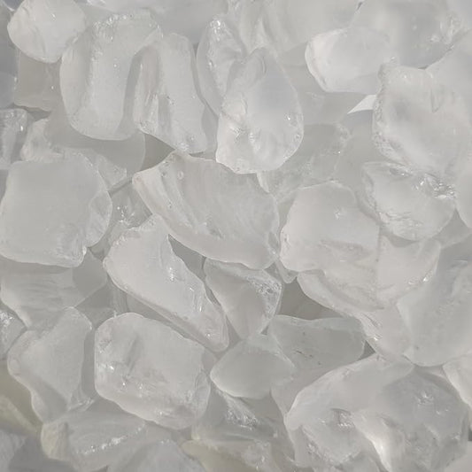 Sea Glass Block - 1LB White Frosted Sea Glass - Vase Filler and Aquarium Ornament, DIY Craft Supplies for Art, Sea Glass Decor, Beach Weddings, and Home Decor