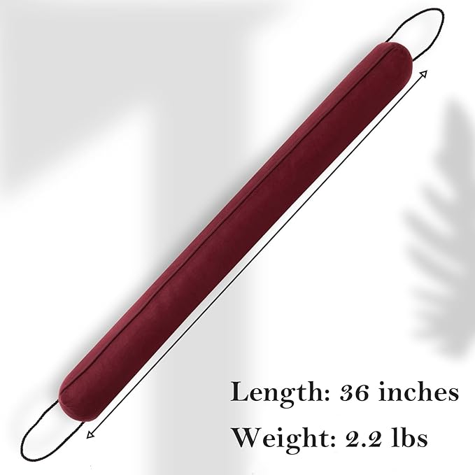 Sunolga 36" Door Draft Stopper Blocks Hot Cold Air with Removable Washable Cover for Gaps Up to 3", All-Season Noise and Wind Seal for The Bottom of Door and Window, Red