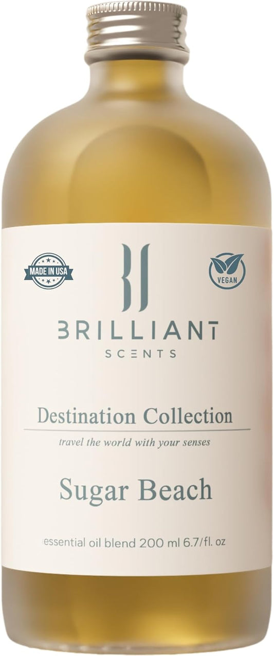 Brilliant Scents - Sugar Beach | Destination Series - Luxury Home & Business Scent | Ginger, Lemon Peel, Rosewater - Fragrance Oil - 200ml
