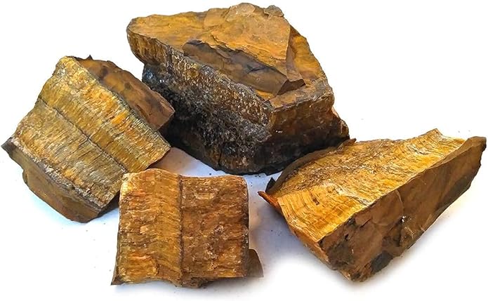 1 Lb Tiger Eye Bulk Rough Raw Rock Natural Crystal Gem Stone for Cabbing, Tumbling, Lapidary, Polishing, Wire Wrapping, Fountain, Wicca, Reiki Healing, Mediation, Chakra Balancing, Yoga