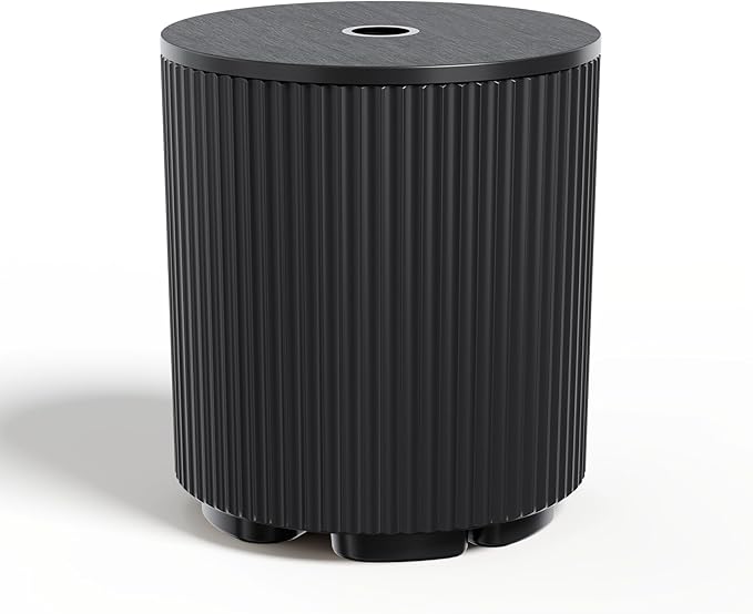 Outdoor Side Table with Umbrella Hole, Stylish Umbrella Base Outdoor Patio or Beach, Umbrella Stand Fits Up to 1.9" Pole, Patio Umbrella Base for Garden, Deck & Lawn, Black