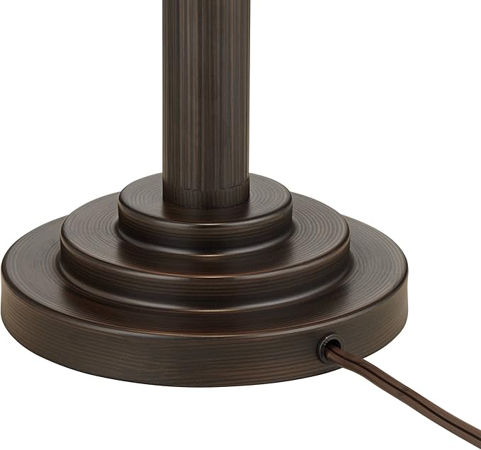 Robert Louis Tiffany Mica Collection Mission Tiffany Style Desk Table Lamps 18 1/2" High Set of 2 Art Deco Rustic Rubbed Bronze Natural Mica Shade for Bedroom House Bedside Nightstand Home Office