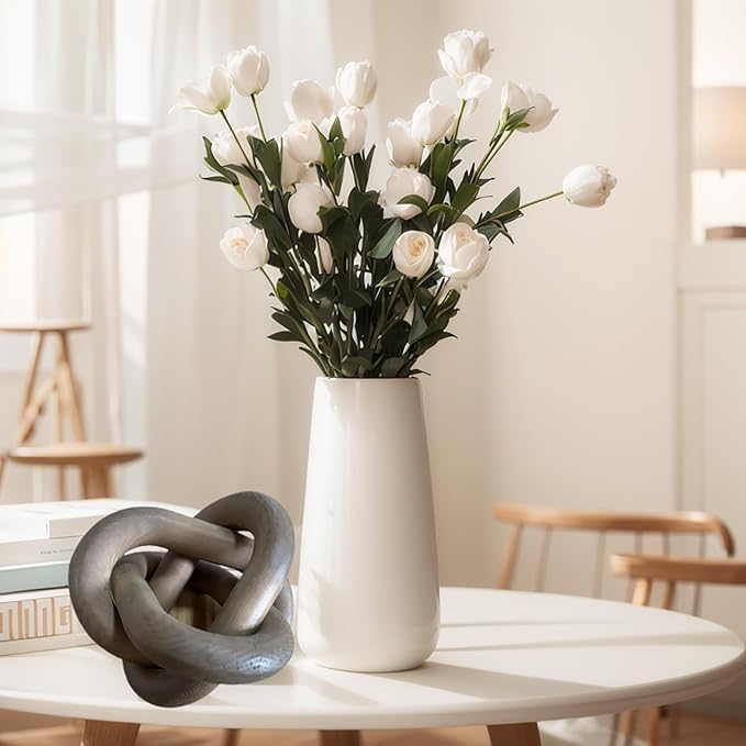 Wood Knot Decor -Coffee Table Decor Shelf Decor Table Books Hand Carved Home Decoration Boho Country Rustic Modern Shabby Chic Style Decor 3 Link Wooden Knot Chain Link Decor (Brown)