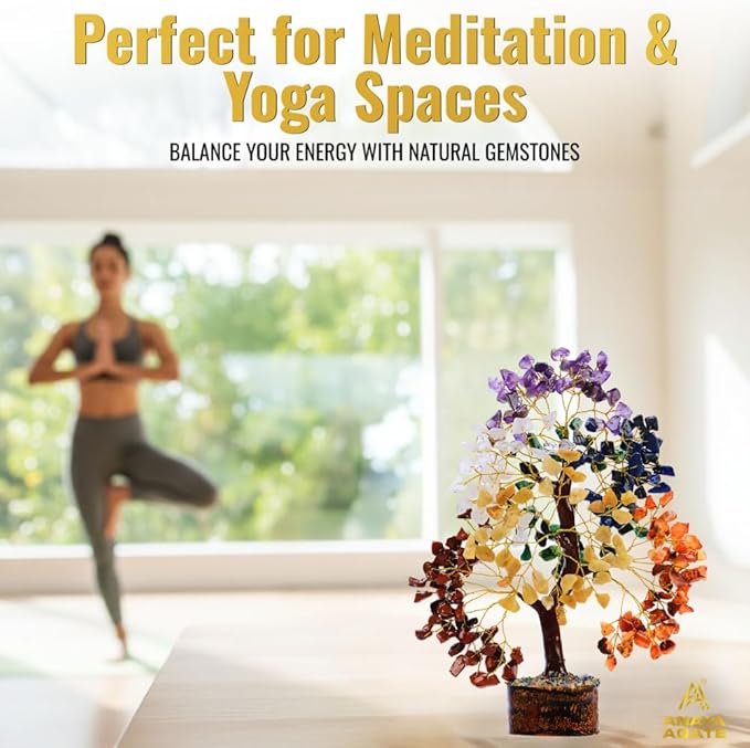 7 Chakra Crystal Tree of Life – Handmade Healing Crystals and Crystals and Healing Stones Money Tree for Home & Office Decor – Feng Shui Spiritual Gift for Women