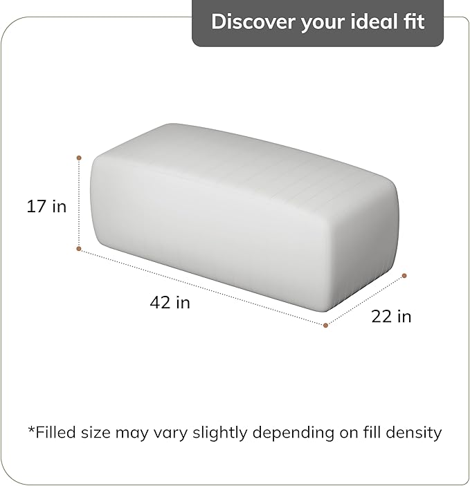 Anji Mountain 100% Handmade & Handcrafted Comfortable Home Décor Bench Pouf Ottoman Footrest for Living Room, Bedroom, Nursery, Kidsroom, Patio Furniture - (42" x 22" x 17" - Cognac)