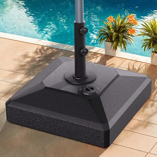 PURPLE LEAF Patio Market Umbrella Base 115 lbs Load Capacity with Casters Filled with Sand & Water Outdoor Table Umbrellas Stand