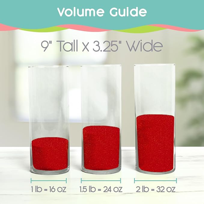 Ruby Red Unity Sand, 1 LB (16 oz), Jewel Tone Colored Sand for Weddings, Vase Filler, Home Decor, Crafts, Terrariums, and More