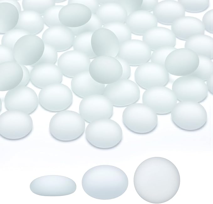 SUREAM White Marbles for Vases, 0.8LB Decorative Stones for Vases, Glass Stones for Vase Filler, Fish Tank, Fireplaces, Aquarium Decor