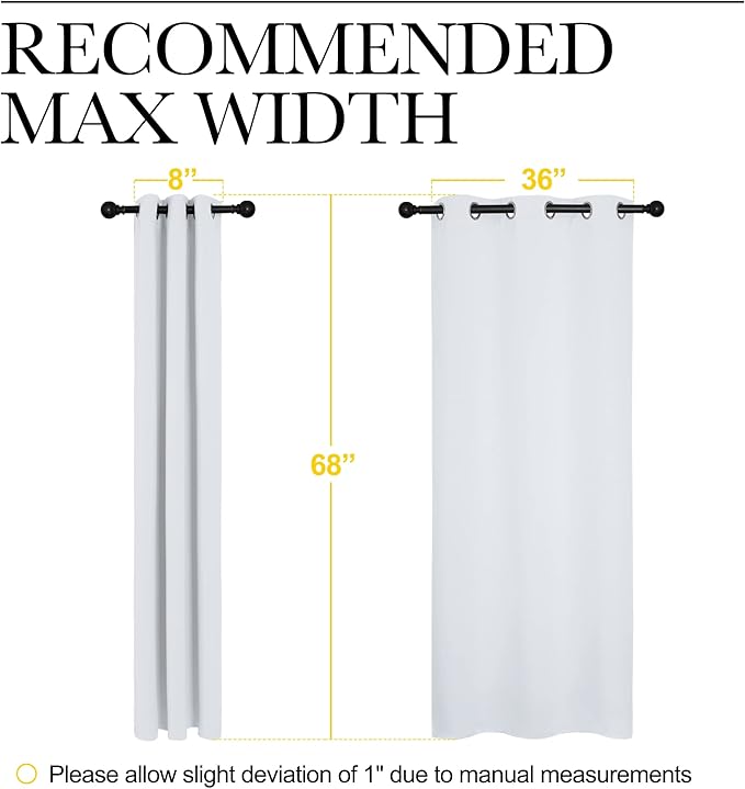 NICETOWN Room Darkening Draperies Curtains Panels, Window Treatment Thermal Insulated Grommet Room Darkening Curtains/Drapes for Bedroom (Greyish White, 2 Panels, 42 by 68)