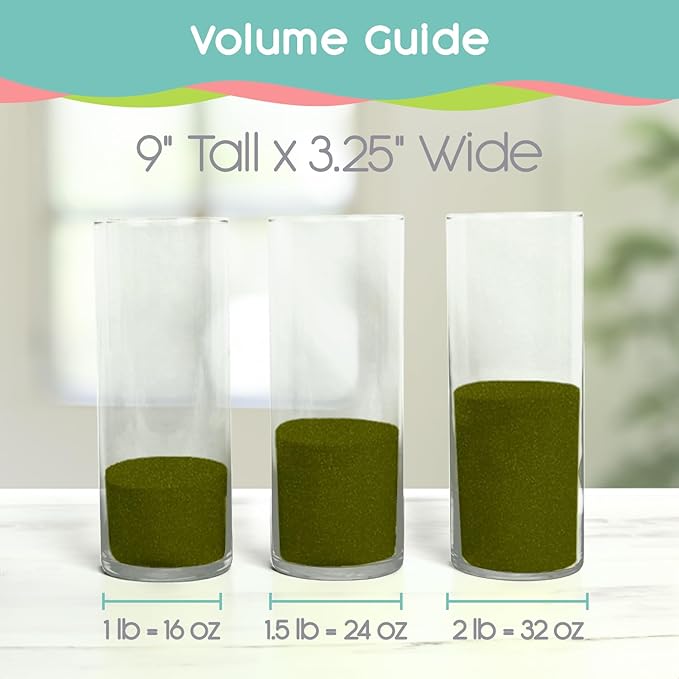 Fern Green Unity Sand, 1 LB (16 oz), Colored for Weddings, Vase Filler, Home Décor, Craft, and More