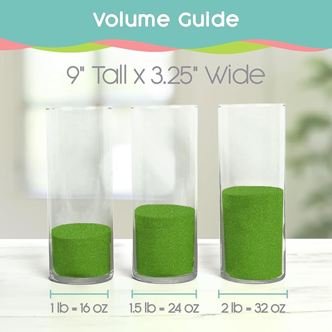 Green Apple Unity Sand, 1 LB (16 oz), Colored Sand for Weddings, Vase Filler, Home Décor, Craft Sand, Aquarium Sand, and More
