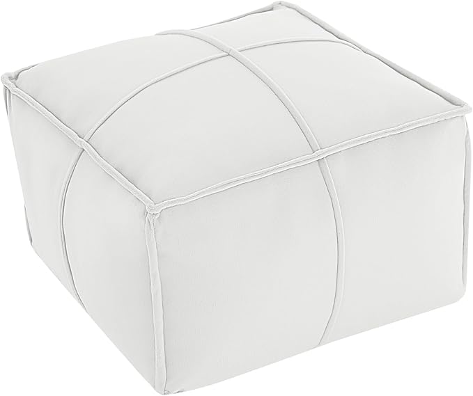 MeMoreCool Stuffed Round Pouf Ottoman Foot Rest, Floor Pouf Foot Stool with Soft Foam Chunk Filling, Small Round Ottoman Footstool Circle Footrest for Living Room