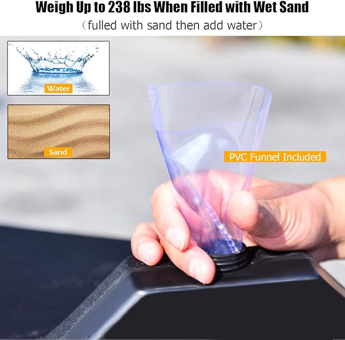 Tangkula 4PCS Patio Cantilever Offset Umbrella Base Weight Stand, 238lbs Square Shaped Sand/Water Filled Weight, 4-Piece Outdoor Umbrella Base Plate w/Heavy Duty Plastic, 38" x 38" Umbrella Base