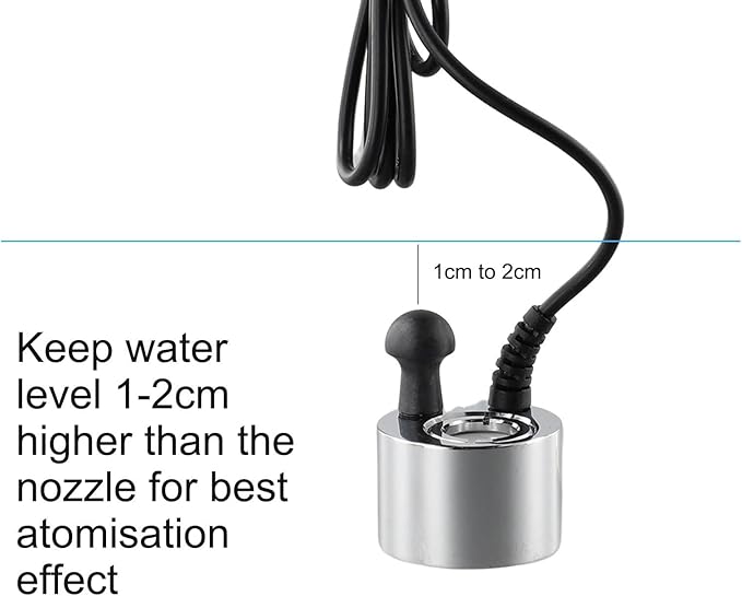 Aquarium Fish Tank Atomizer, Ultrasonics Mist Maker, Fog Maker For Water Fountain Pond Rockery Fishtank Vase Birdbath, Rockery Bonsai Water Ornaments Single Head Atomizer