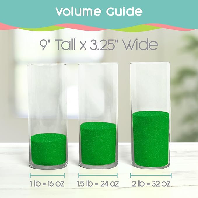 Kelly Green Unity Sand, 1 LB (16 oz), Colored Sand for Weddings, Vase Filler, Home Décor, Craft Sand, and More