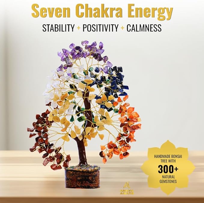 7 Chakra Crystal Tree of Life – Handmade Healing Crystals and Crystals and Healing Stones Money Tree for Home & Office Decor – Feng Shui Spiritual Gift for Women