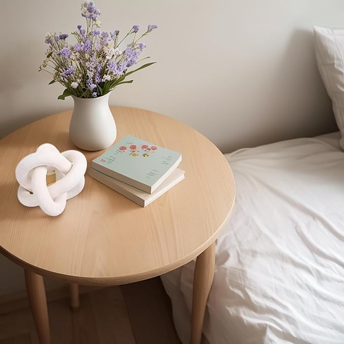 Wood Knot Decor -Coffee Table Decor Shelf Decor Table Books Hand Carved Home Decoration Boho Country Rustic Modern Shabby Chic Style Decor 3 Link Wooden Knot Chain Link Decor (White)