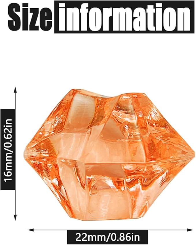 Vase Fillers for Home Decor, Fake Crushed Ice Cubes, Orange 150 pcs Reusable Fake ice Cubes for Photography Accessories Props Decoration for Wedding