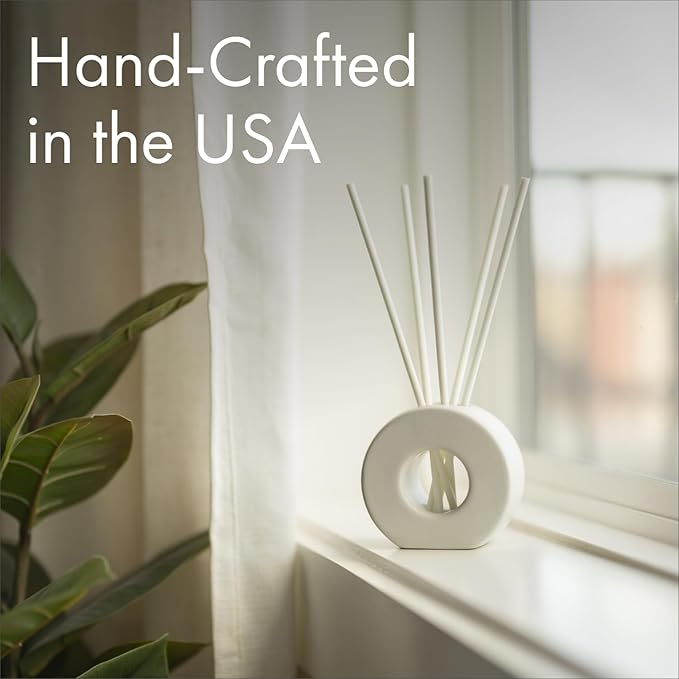 ScentAir Infused Liquidless Reeds | Includes 25 Flameless Reeds and 1 Decorative Vase, White | Essential Oil Aroma Diffuser Sticks | Fresh Spa Scents | Gifting Fragrance | Eucalyptus Mint