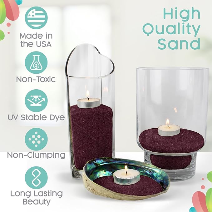 Wine Unity Sand, 2 LB (32 oz), Colored Sand for Weddings, Vase Filler, Home Décor, Craft Sand, Aquarium Sand, and More