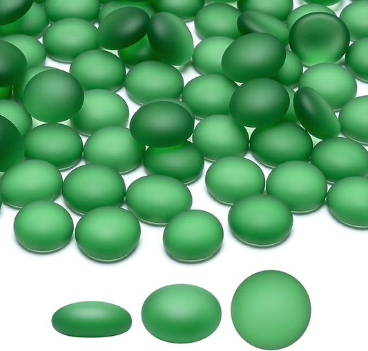 SUREAM Green Flat Marbles, 0.8LB Pebbles for Vases, Glass Gems for Crafts, Glass Marbles Bulk for Aquarium Table Scatter Party Home Wedding Centerpieces Decor