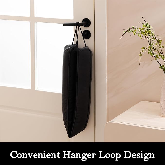 Sunolga 38" Door Draft Stopper Blocks Hot Cold Air with Removable Washable Cover for Gaps Up to 3", All-Season Noise and Wind Seal for The Bottom of Door and Window, Black