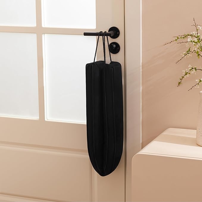 Sunolga 42" Door Draft Stopper for Bottom of Door, Under Door Gap Filler with Removable Cover up to 4 Inches, Weighted Bottom of Door Barrier for Noise, Air, Wind and Light, Black