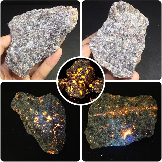 0.9lb Natural Yooperlite Stone | Glows Under UV Light | Raw Rough Crystal for Rock Tumbling, Fountain, Decor, Crafts, Gift Ideas