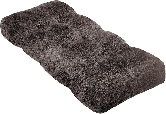 Bench Cushion 45 Inch - Luxury Chenille, High-Density Memory Foam, Non-Slip Bottom, Soft Durable Indoor Tufted Long Seat Cushion for Window Garden Furniture (Brown, 45x18x4 Inch)