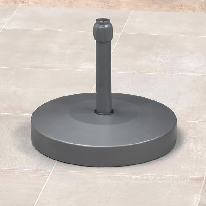 PURPLE LEAF AT4045 Patio Umbrella Base Stand Outdoor Heavy Duty Round Concrete Stand 99 LBS Black Market Table Umbrellas