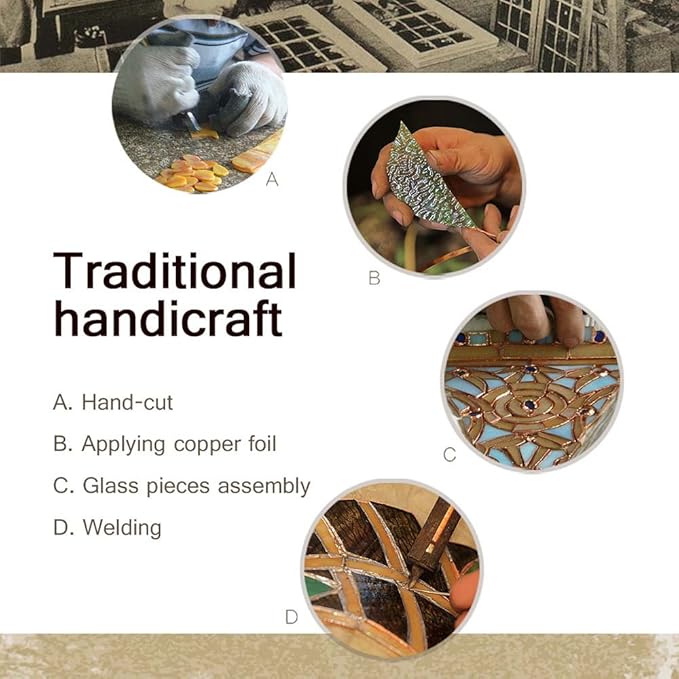 Bieye L10690 Dragonfly Tiffany Style Stained Glass Table Lamp with 16 Inch Wide Complex Design Lampshade and Metal Base, Orange Blue, 16"W x 24"H