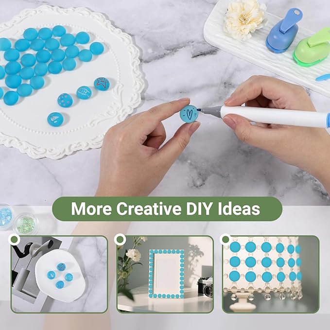 SUREAM Blue Frosted Glass Beads, 0.8LB Vase Filler Beads for Centerpieces, Flat Marbles for DIY Plant Pot Candle Bird Fountains Fish Tank