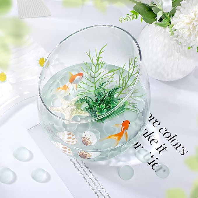 SUREAM White Marbles for Vases, 0.8LB Decorative Stones for Vases, Glass Stones for Vase Filler, Fish Tank, Fireplaces, Aquarium Decor