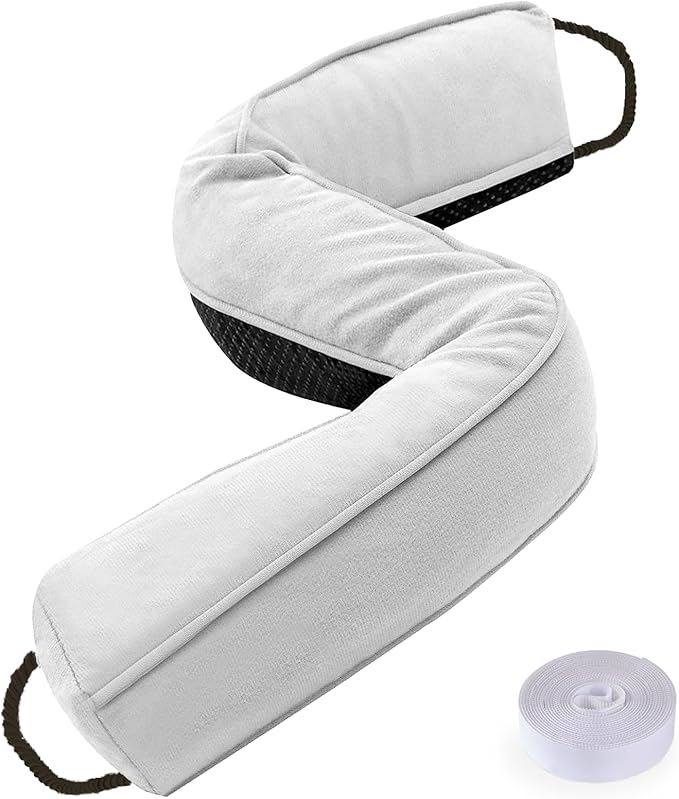 Sunolga 38 Inch Door Draft Stopper with Removable Cover for Gaps Up to 3 Inch, Machine Washable Noise and Air Blocker for Bottom of Door and Window, White