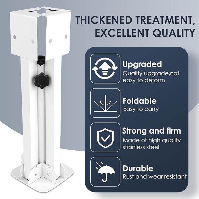 Umbrella Stand Fit 6 7 8 Feet Sunshade 1.0"-1.42" Inch Pole for 6 ft Parasol Portable Storage Beach Umbrella Stand Umbrella Base Holder,White