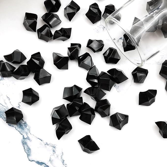 Black Vase Fillers for Home Decor, Fake Crushed Ice Cubes, Vase Fillers, 150 pcs Reusable Fake ice Cubes for Photography Accessories Props Decoration for Wedding