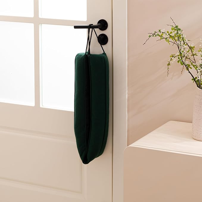 Sunolga 38 Inch Door Draft Stopper with Removable Cover for Gaps Up to 3 Inch, Machine Washable Noise and Air Blocker for Bottom of Door and Window, Dark Green