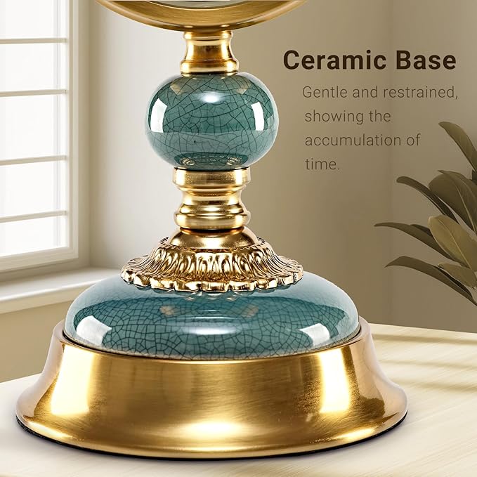 6-Inch Vintage Mantel Clock, Antique Desk Clock, Retro Anniversary Clock with Metal and Ceramic Body, Silent Table Clocks for Fireplace,Easy to Read DéCor Clocks for Living Room.