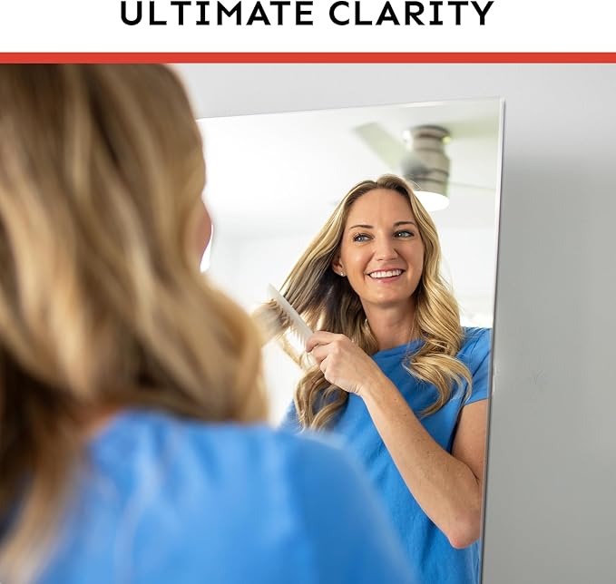 Kosmonia 64x20 Frameless Full Length Silver Coating Mirror w/Distortion Free, HD Reflection &Anti Desilvering, Tempered Glass & Shatter Proof Film Doubling Safety, Easy Setup w/Stand, Wall/Standing