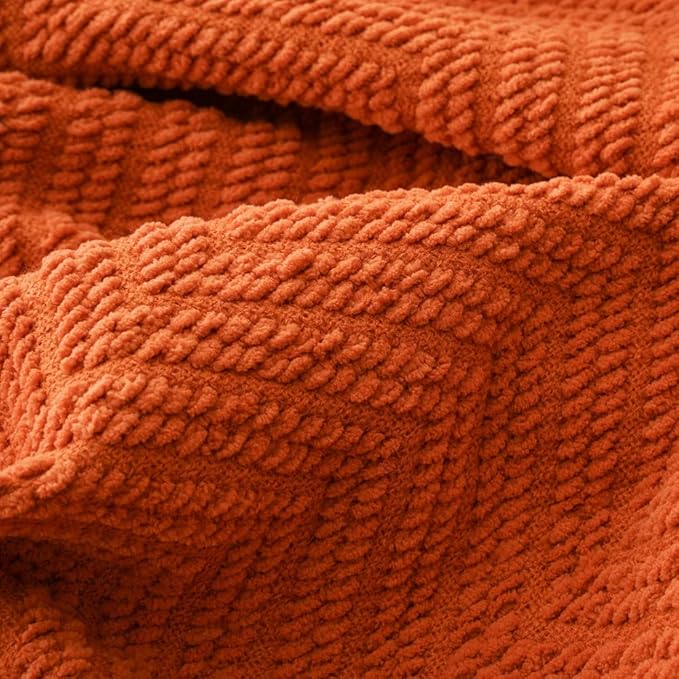 BATTILO HOME Burnt Orange Throw Blanket for Couch, Halloween Throw Blanket for Home Decor, Fall Decorations for Bed, Sofa and Living Room, 50"x60"