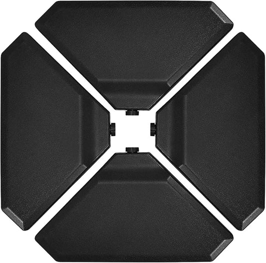 Tangkula 4PCS Cantilever Offset Patio Umbrella Base Weight Stand, 195lbs Triangle Shaped Sand Water Filled Weight Outdoor Umbrella Base Plate w/Easy-Fill Spouts, Funnel, Concave Handles